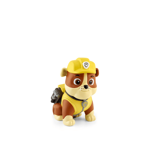 Paw Patrol Rubble Tonie figure in yellow construction outfit with hard hat and backpack