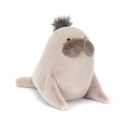 Jellycat Roarwell Sea Lion plush toy in beige with gray mohawk