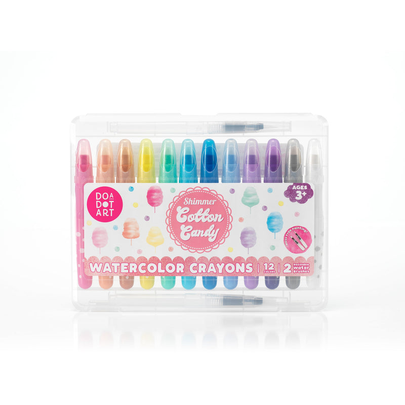 Do A Dot Art Shimmer Cotton Candy Watercolor Crayons 12-pack in clear plastic case