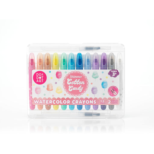 Do A Dot Art Shimmer Cotton Candy Watercolor Crayons 12-pack in clear plastic case