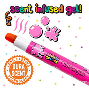 Scentco Smelly Gellies bubble gum scented gel crayon with pink color and scent technology badge