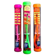 Three colorful Spin Copter toys in their packaging on a white background.