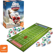 Sports Dice football game set with dice and mat on a white background