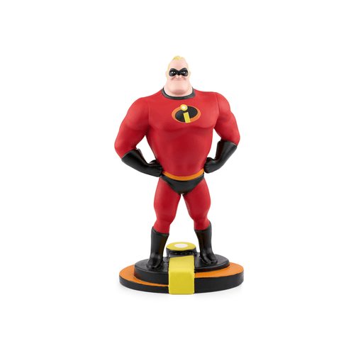 Mr. Incredible Tonie figure in red superhero suit standing on orange base