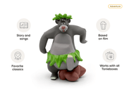 Tonie Disney Jungle Book Baloo bear figurine with green leaves on white background