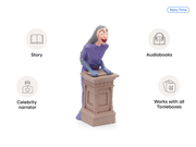 Tonie figure of witch character from Roald Dahl's The Witches on decorative pedestal