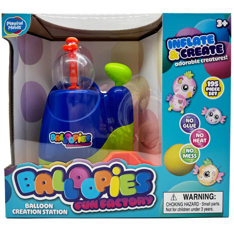 Balloopies balloon creation station packaging with colorful design and toy illustration.