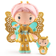 Djeco Tinyly Hortense & Fly gold fairy figure with pink hair and mini bee companion