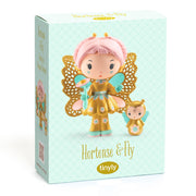 Djeco Tinyly Hortense and Fly fairy figurine set in mint green packaging box