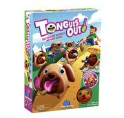 Tongues Out board game box by Blue Orange Games featuring cartoon dogs.
