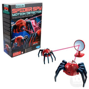 Toy spider with a red and blue design on a black background