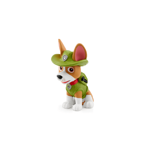 Paw Patrol Tracker Tonie figure with green uniform and hat on white background