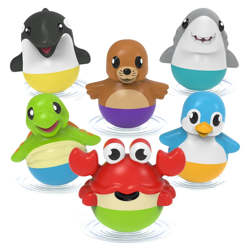 Tub .Works Tub Bobbers bath toy set with colorful floating ocean animals