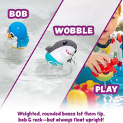 Tub Works Tub Bobbers bath toy set with colorful floating ocean animals.