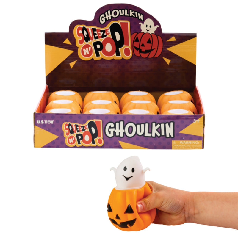 A Halloween-themed squishy toy called 'Ghoulkin' by US Toy on a white background.