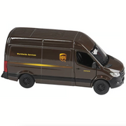 Brown Mercedes-Benz Sprinter UPS delivery van toy model with Worldwide Services branding