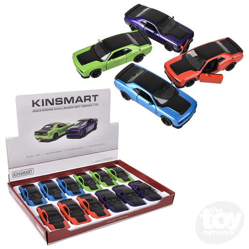 KinSmart 5-inch diecast 2023 Dodge Challenger SRT Demon 170 model cars in multiple colors