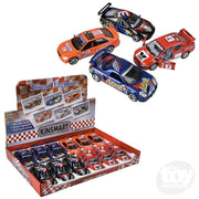 KiNSMART Street Fighter 5-inch diecast racing cars in display box with individual models shown