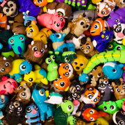 Assorted colorful 3D printed animal collectibles that  include -- tigers, deer, raccoon, pig, fish, turtle and more.