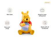 Winnie the Pooh Tonie figure with honey pot on white background showing product features