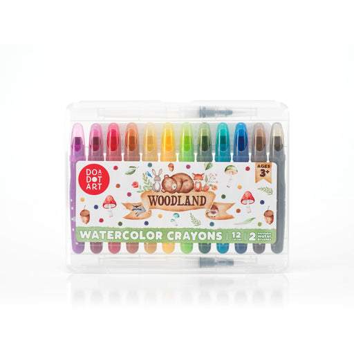 Do A Dot Art Woodland Watercolor Crayons set with 12 colors in clear plastic case