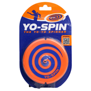 Orange and blue yo-yo spinner in packaging with 'YO-SPIN' branding.