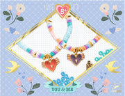 DJECO Beads & Jewelry Heart Heishi craft kit with colorful beaded bracelets and heart charms