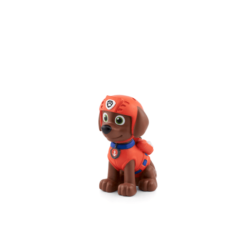 Paw Patrol Zuma Tonie figure in red rescue uniform sitting on white background