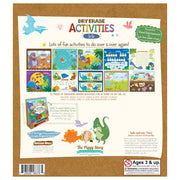 Dinosaur World dry erase activities book back cover showing 24 pages of reusable activities