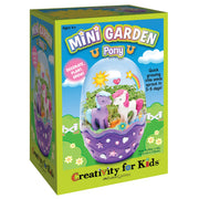 Mini Garden Pony kit box showing purple planter with toy ponies and chia seeds