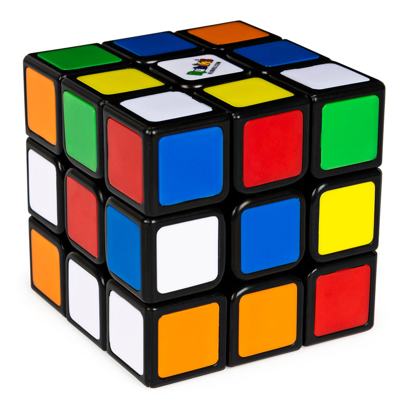 Rubik's 3x3 cube puzzle with colorful squares on white background