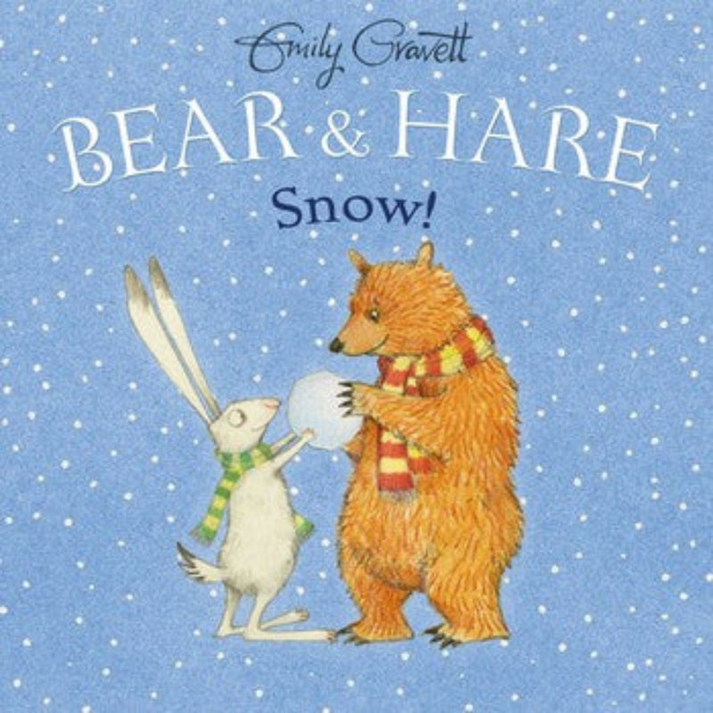 Bear & Hare Snow book cover showing bear and hare characters in winter scene.