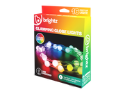 Brightz Glamping Globe String Lights packaging box showing colorful LED globe lights