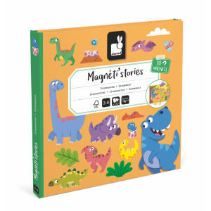 Magneti'Stories Dinosaurs magnetic storytelling game box with colorful dinosaur illustrations