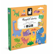 Magneti'Stories dinosaur themed magnetic storytelling game box with colorful dinosaur characters