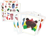DJECO Paper Portrait Gallery creative art activity with colorful face and body part cutouts