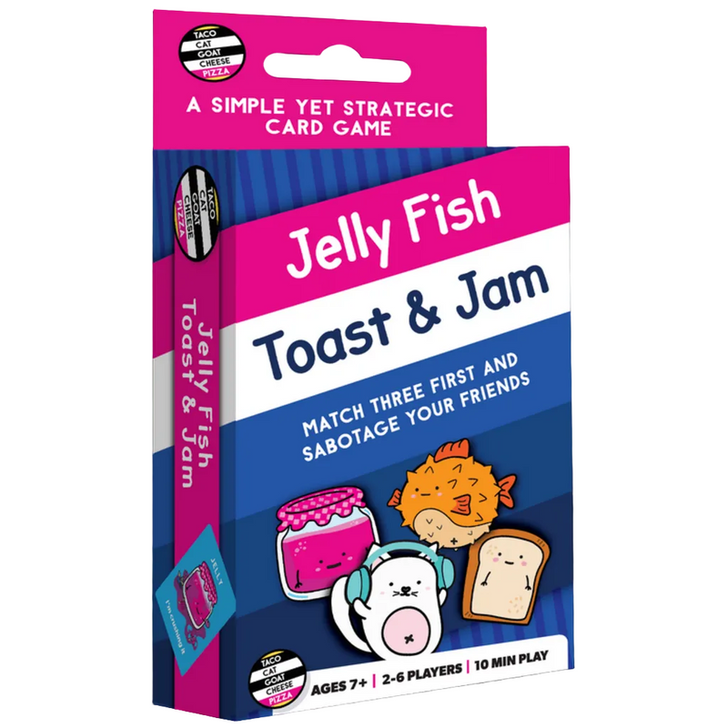 Jelly Fish Toast & Jam card game box with cute cartoon characters on colorful packaging.