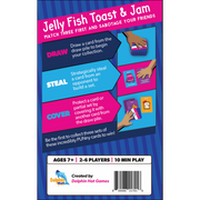 Jelly Fish Toast and Jam card game box back showing gameplay instructions by Dolphin Hat Games