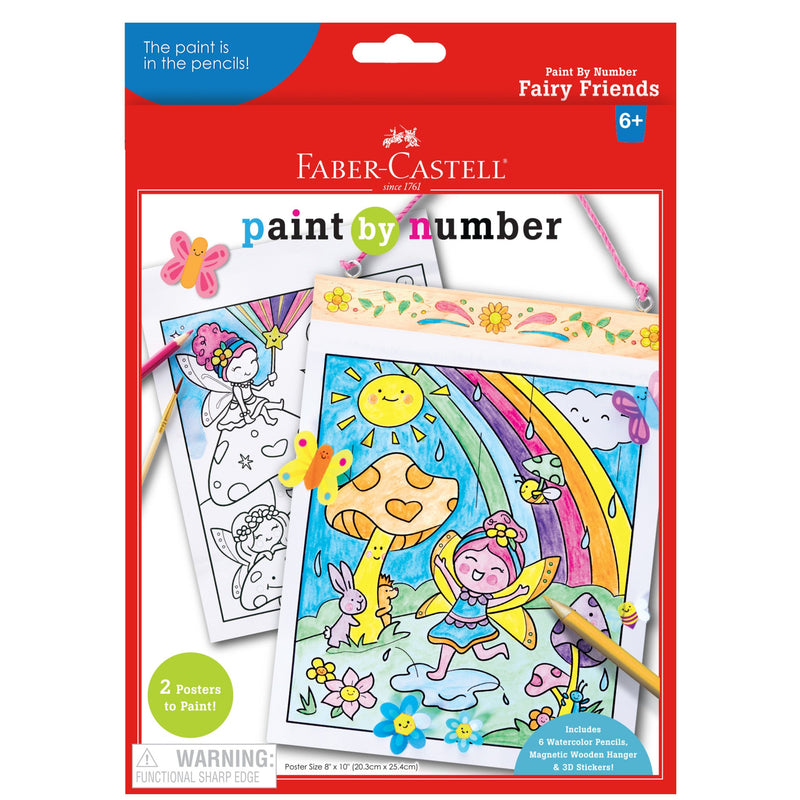 Faber-Castell Paint by Number Fairy Friends kit with coloring pages and pencils
