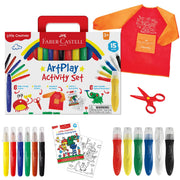Faber-Castell Little Creatives ArtPlay Activity Set with crayons, paints, scissors, apron and coloring book
