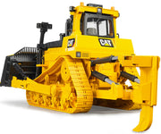 Bruder Toys CAT large track-type tractor with dozer blade and rear ripper on white background