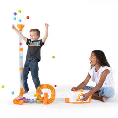 Children playing with Air Toobz Switch building tubes with colorful balls