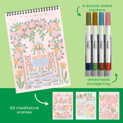 Lifelines Trace-by-Line Brunch in Bloom sketchpad with 4 double-sided markers and storage tray