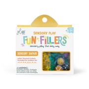 GLO Pals Fun Fillers Sensory Safari pack with colorful trinkets in clear window