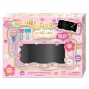 Pink LCD Writing Pencil Box with flower decorations and stylus pen by Hot Focus