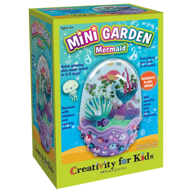 Creativity for Kids Mini Garden Mermaid kit box showing underwater terrarium with plants