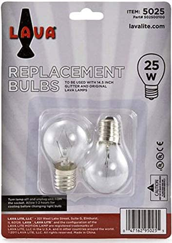 Lava lamp replacement bulbs 25W package with two clear bulbs