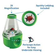 Green Creature Peeper magnifying container with ladybug and periscope viewing feature
