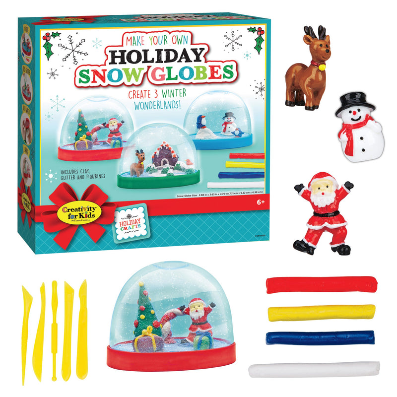 Make Your Own Holiday Snow Globes craft kit with box and included materials