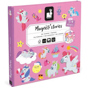 Janod Magneti'Stories Unicorns magnetic storytelling game box with 30 magnets featuring colorful unicorns